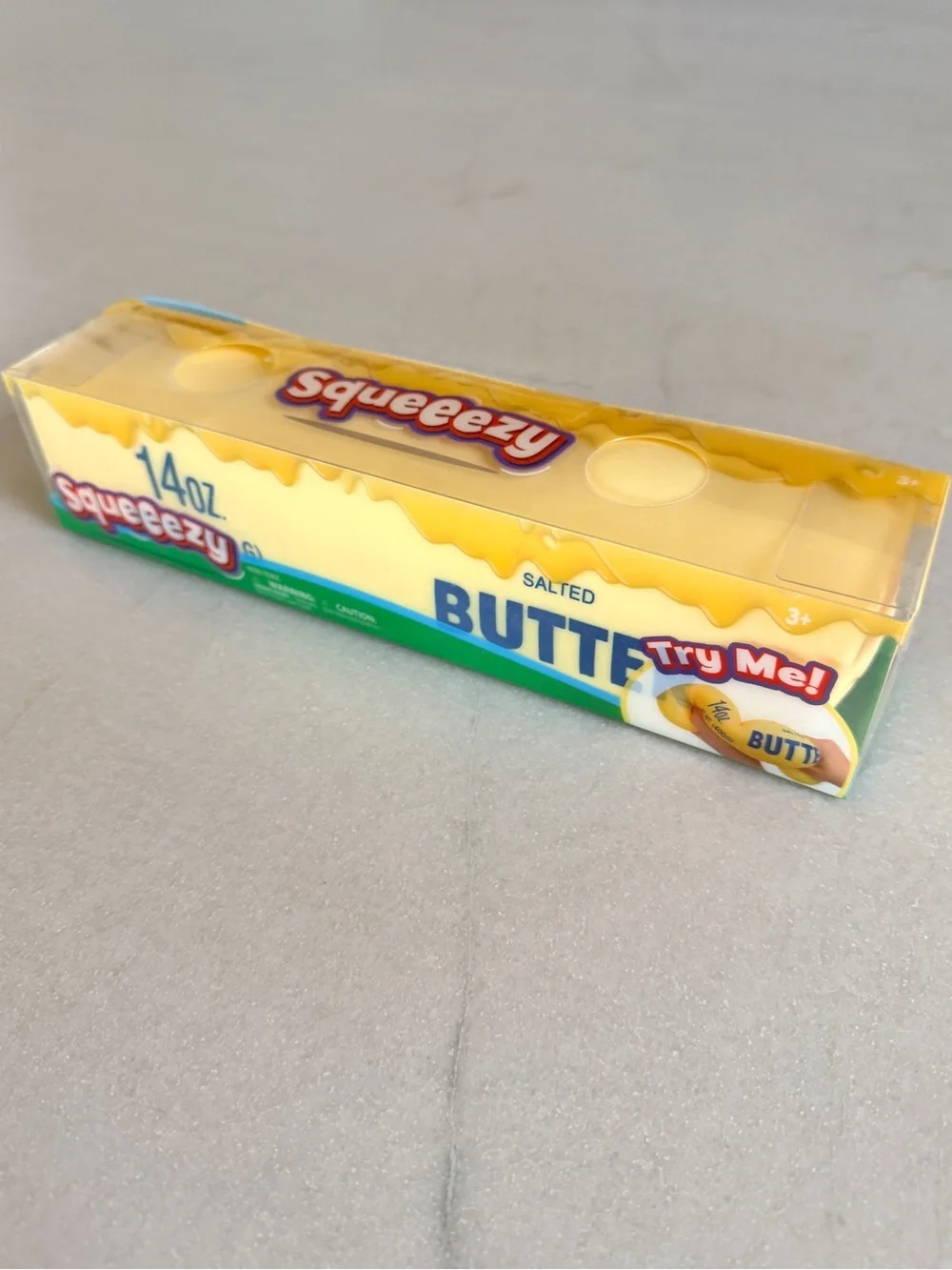 NWT Sunny Days Squeezy Salted Butter Stick Squishy Stress Toy